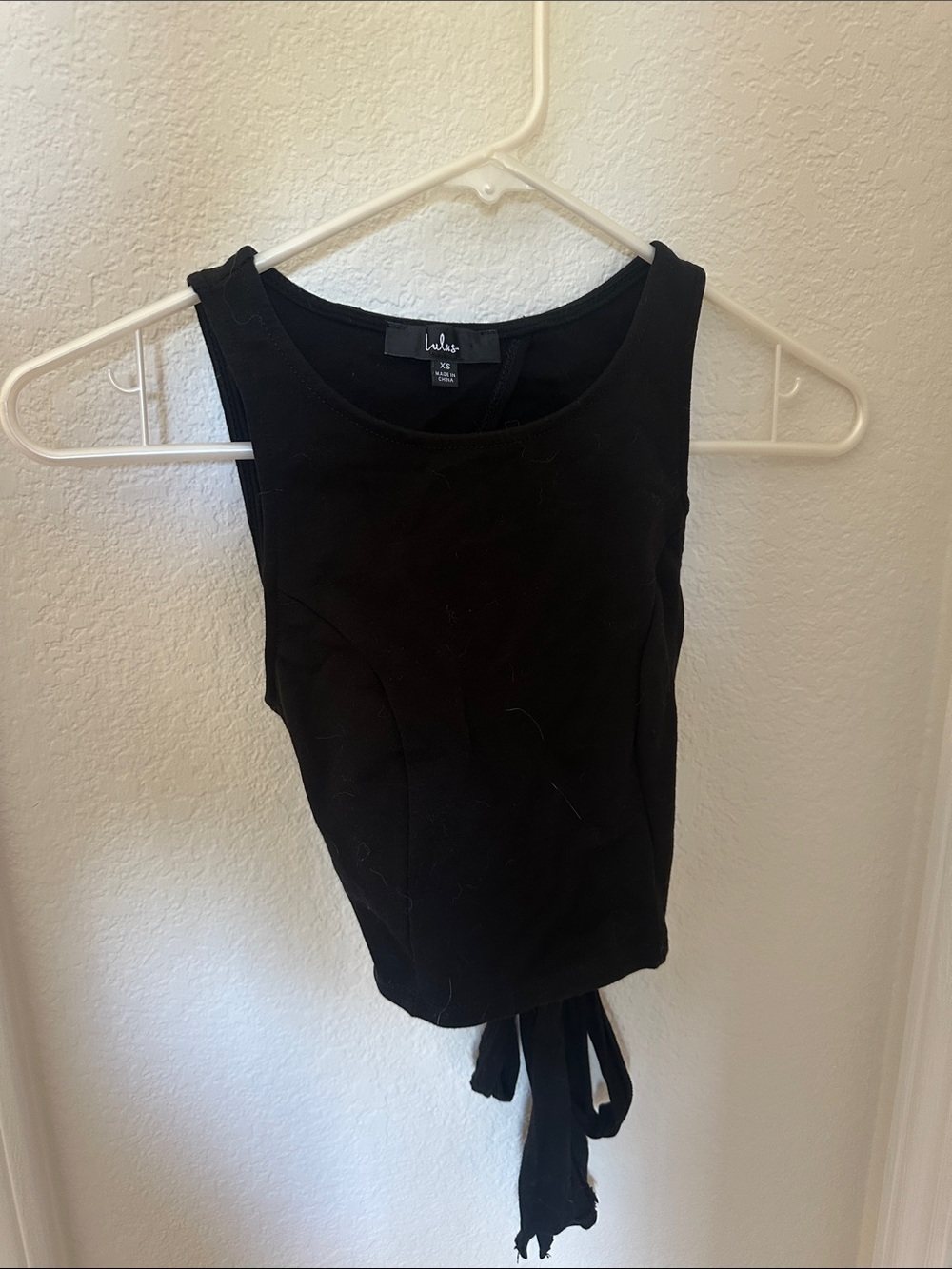 Lulu's Black Tie-Back Tank